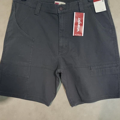 Pantalón corto utilitario Wrangler relajado talla 42 algodón/spandex 8 pulgadas Entrepierna Gris NUEVO Foto 1 de 3