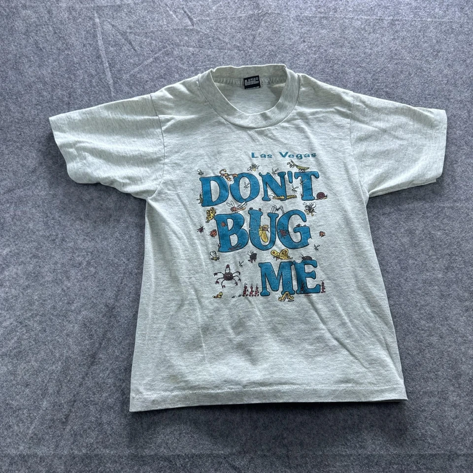 Camisa De Colección Las Vegas Dont Bug Me Juvenil Gris Medio Gráfico Años 90 EE. UU. Y2k SS Foto 1 de 4