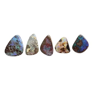 Boulder opal 11.83ct set of 5 Australian natural solid loose stone Winton parcel - Picture 1 of 10