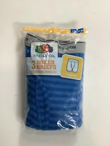 Boys Fruit Of The Loom Blue Boxer Briefs Large 3 pack NEW! - Picture 1 of 3