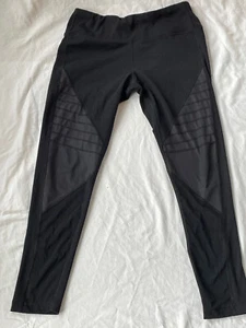 Womens Black High Waist Ankle Mesh Yoga Pants ~Size L YOGALICIOUS Inside Pocket - Picture 1 of 13