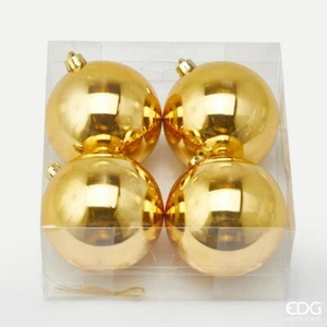 EDG Enzo De Gasperi Bola De Navidad Poly D 10 Cm Brillante Dorado Cf 4 Pz - Imagen 1 de 1