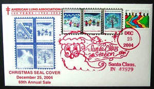 EE. UU., 2004 Santa Claus Indiana FDC y atado, azul Navidad 2004-4, sin usar - Imagen 1 de 6