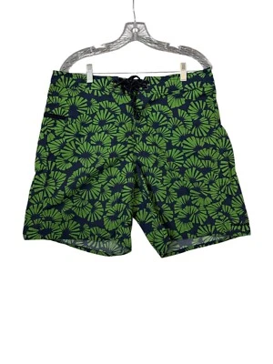 Patagonia Green Floral Pattern Men's Size 34 Swim Trunk Draw String Waist Shorts - Image 1 of 4