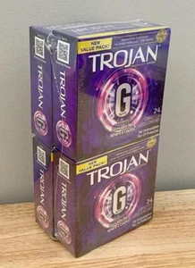 Trojan G Spot Premium Latex Condoms Lot of Four (4) Boxes - 24 Each - Picture 1 of 1
