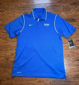 Duke Blue Devils Nike Polo Men’s Medium Aqua Blue Nike Dri-Fit Brand New W/tags - Picture 1 of 8