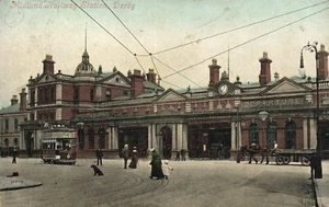 PC MIDLAND RAILWAY STATION DERBY DERBYSHIRE INGLATERRA POSTAL VINTAGE (u7189) - Imagen 1 de 2