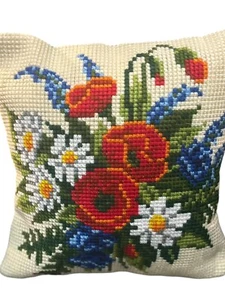 Vervaco Completed Spring Has Sprung Cross Stitch Hand Made Pillow Granny Core - Picture 1 of 7