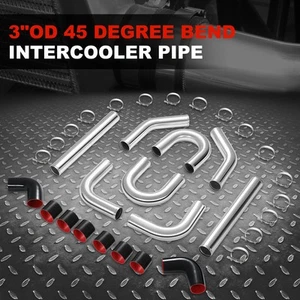 8 Pcs 90 180 Degree 3 inch Aluminum Intercooler Intake Pipe Piping Tube Custom - Bild 1 von 8