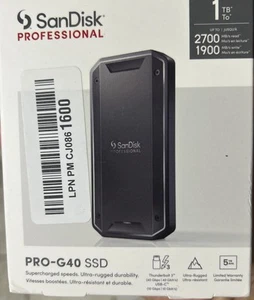 SanDisk PRO-G40 1TB NVMe USB-C Portable External SSD (SDPS31H-001T-GBCND) - Afbeelding 1 van 6