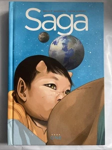 Saga Deluxe Hardcover Graphic Novel One Brian Vaughan Staples Image Comics Good - Bild 1 von 3