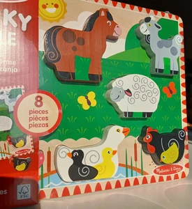 Rompecabezas Grueso Melissa & Doug ANIMALES DE GRANJA con 8 Piezas Gruesas de Madera 12" x 9" - Imagen 1 de 7