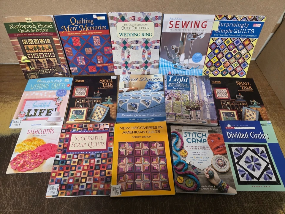 15 книг для квилтинга шитья рукоделия лот узоры для лоскутного одеяла проекты по вышивке трикотаж - Изображение 1 из 1