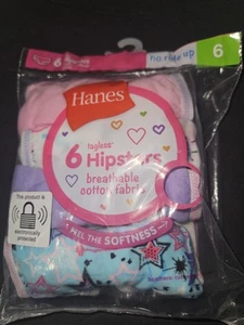 Hanes Size 6 Girls Hipsters Tagless New - Picture 1 of 2