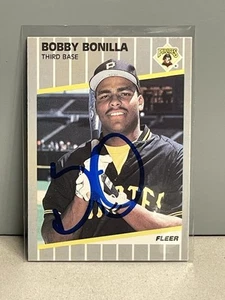 1989 Fleer Bobby Bonilla Auto Signed Autograph Pittsburgh Pirates Mets - Picture 1 of 2