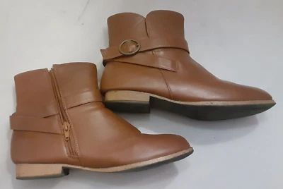 Charlotte Russe  Brown zip up and buckled high ankle, short heel boots size 8 - Image 1 of 4