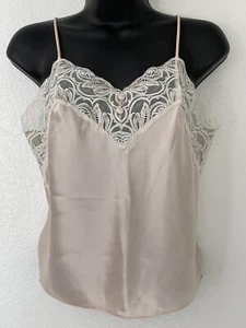 VINTAGE Lucie Ann II Women’s Pink LIQUID SATIN CAMISOLE TANK TOP SIZE 34 - Picture 1 of 10