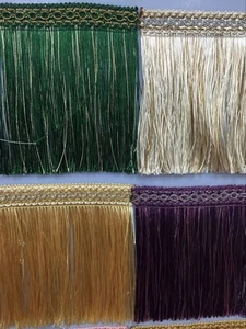 Tassel Fringe / Fringing Trim Luxury 6" 15cm **DIFFERENT COLOURS** x ONE YARD - Picture 1 of 18
