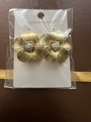Pendientes de flores de oro Viennois Foto 1 de 2