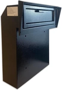 OPEN BOX Rainproof Heavy Duty Through the Door Safe Mail Drop Box, Black - Picture 1 of 10