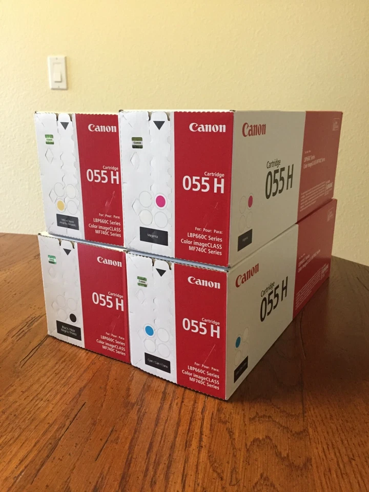 Cartuchos de tóner Canon CRG 055H negro cian magenta amarillo alto rendimiento OEM VENTA AL POR MENOR Foto 1 de 1
