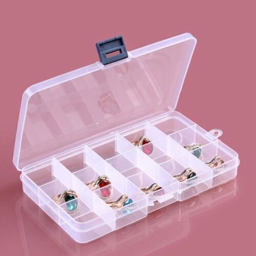 1x Adjustable Jewelry Ring Organizer Box Tray Holder Earrings Storage Case