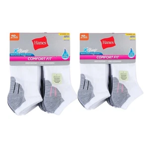 Value Lot of 2 - Hanes Comfort Fit X-Temp 10 Pair Ankle Socks Women's Size 8-12 - Picture 1 of 6