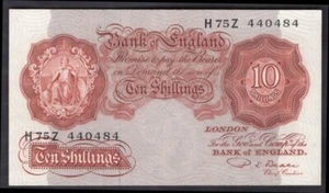 Bank of England, Beale, 10 shillings. (1950). H75Z 440484, NEF - Picture 1 of 2