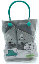 Ro Me By Robeez - Baby Slip On Crib Shoes Gray Bear Booties Size 0-6 Months