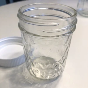 Ball Mason Jar Jelly Jar 8 oz. Quilted Crystal Style Regular Mouth - Picture 1 of 7