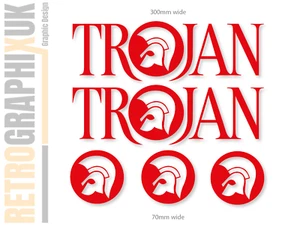 Trojan Records Stickers LARGE RED  300mm + sm Ska Reggae Skinhead Scooters - Picture 1 of 10