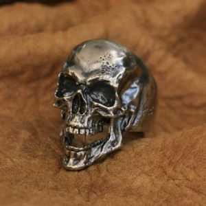 Cupronickel Sharp Teeth Skull Ring Biker Punk Jewellery CP209C UK N½~Z4 - Picture 1 of 27
