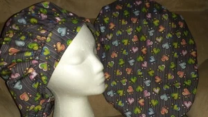 Colorful Heart's Allover Medical Surgical Bouffant Scrub Hat SIZE Large - Picture 1 of 2