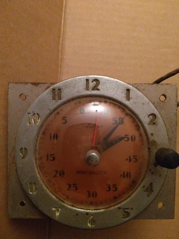 Vintage Antique Telechron Minitmaster Kitchen Clock Timer Art Deco - Face only Cover