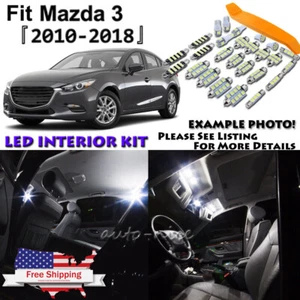 9x White LED Interior Lights Package Kit For Mazda 3 Sedan 2010 - 2018 +Tool #US - Picture 1 of 8