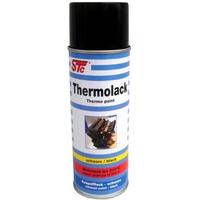 400 ml STC Thermolack Spray schwarz Motorlack bis 600 °C hitzebständig - Bild 1 von 4