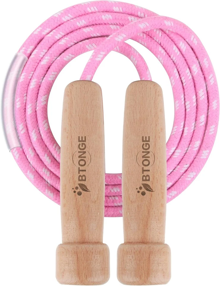 BTONGE Springseil für Erwachsene, Traditionelles Verstellbares Baumwoll Seil, Sport