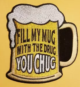 Fill My Mug New Embroidered Patch approx. 3.75 X 4" - Picture 1 of 2