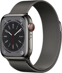 Apple Watch Series 8 (GPS + LTE)45MM Graphite Stainless Steel Case Milanese Loop - Picture 1 of 4