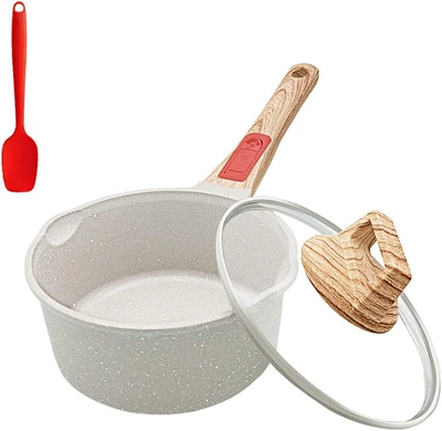 Casseruola Antiaderente 16 Cm Con Coperchio, 1,5L Pentolino Con Manico Rimovibil - Immagine 1 di 4