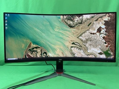 AOC CU34G2X UltraWide 34'' QHD 144Hz VA LED Curved Gaming Monitor - Image 1 of 4
