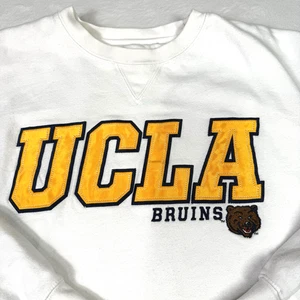 Vintage UCLA Bruins Sweatshirt Herren Medium weiß genäht bestickt Logo Bär - Bild 1 von 6