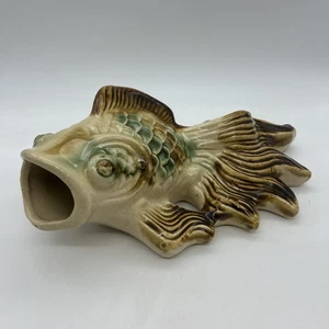 Koi Kitsch Vintage Cerámica Bolsillo Pared Peces Verde y Marrón Mediados de Siglo - Imagen 1 de 22