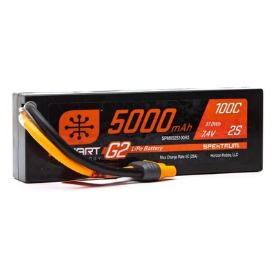 Spektrum 7.4V 5000mAh 2S 100C LiPo Battery IC3 Hardcase Power Pack | Heavy Duty - Image 1 of 2