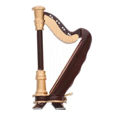 Musical Instrument Harp Ornament Model Child House Toys Statue Mini Dollhouse - Image 1 of 4