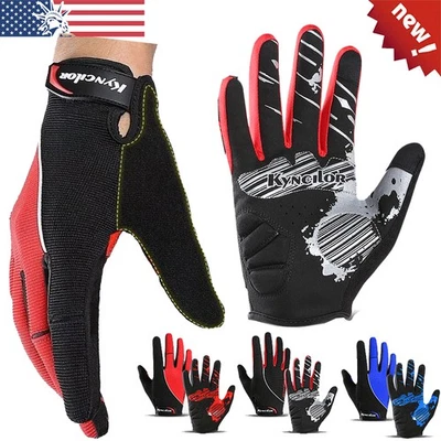 Racing Cycling Gloves Full Finger MTB Bike Glove Anti-shock Touchscreen Gloves - Image 1 of 4