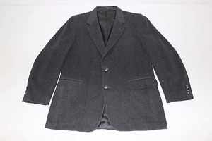 Regency Mens Size 44 L Black Cashmere Wool Blend 2 Button Suit Jacket Coat NICE - Picture 1 of 11