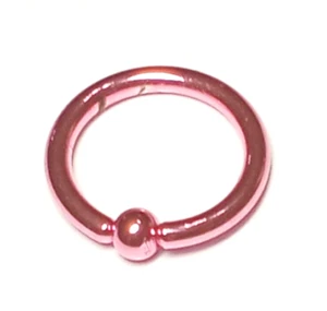 Captive Lip Ear Ring 14 Gauge 3/8" Titanium Neon Purple/Pink IP 3mm Ball SET of2 - Picture 1 of 4