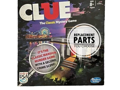 2013 Clue 经典神秘游戏仅带第二次犯罪现场替换零件 — 第 1/2 张图片