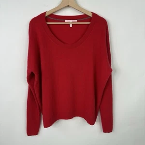 Victoria's Secret Sweater Womens L Red Cashmere V Neck Drop Sleeve Pullover Flaw - Picture 1 of 10